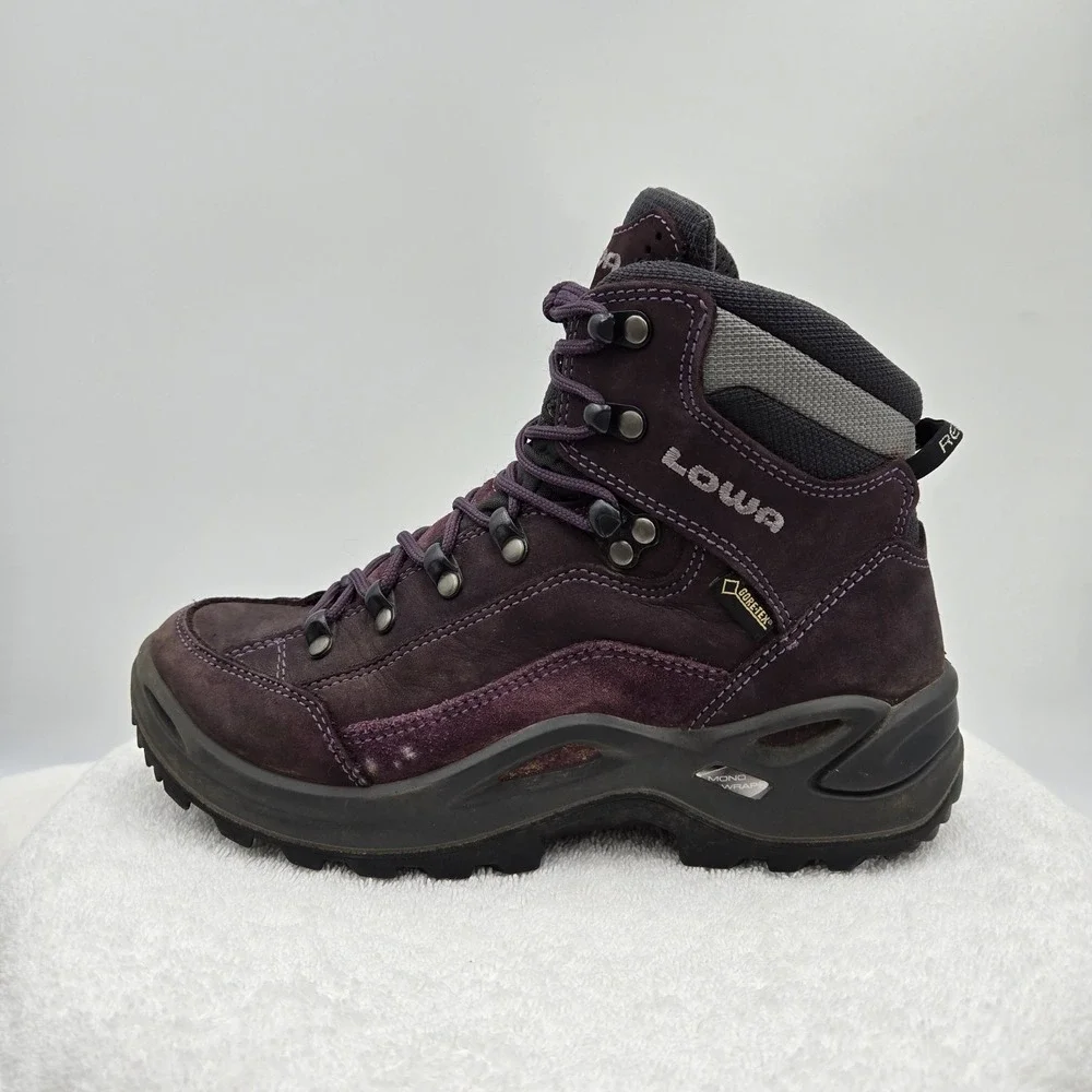 Lowa Women's Size 6 Renegade GTX Mid Gore-Tex Vibram Hiking Boot Purple Outdoor